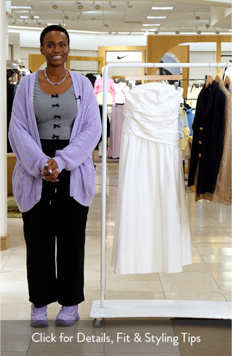 Rumi Ruched Strapless Midi Dress, sales video thumbnail