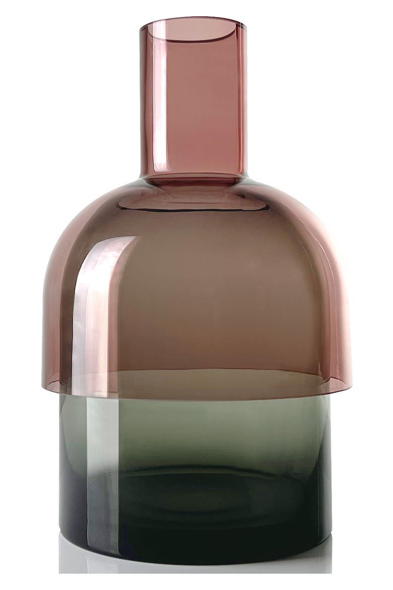 Flip Top Glass Vase (Nordstrom Exclusive), Main, color, GREY/ PINK