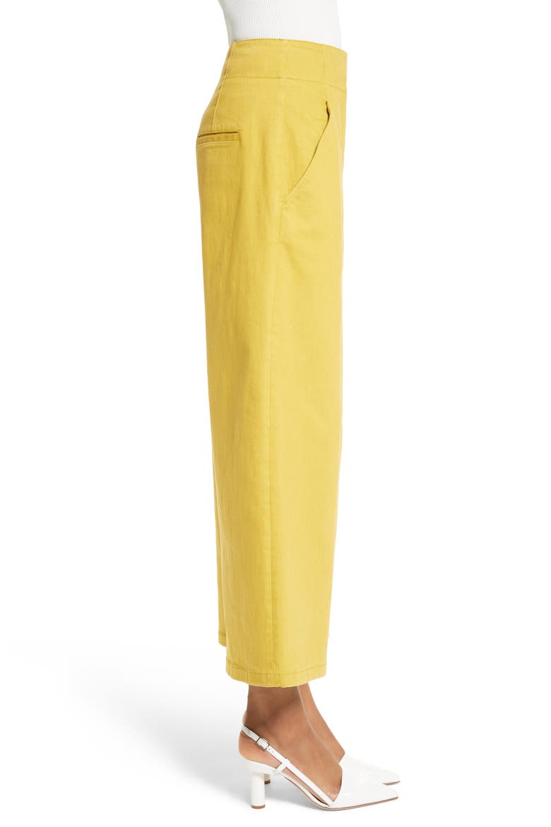 Wide Leg Crop Denim Pants, Alternate, color, MUSTARD