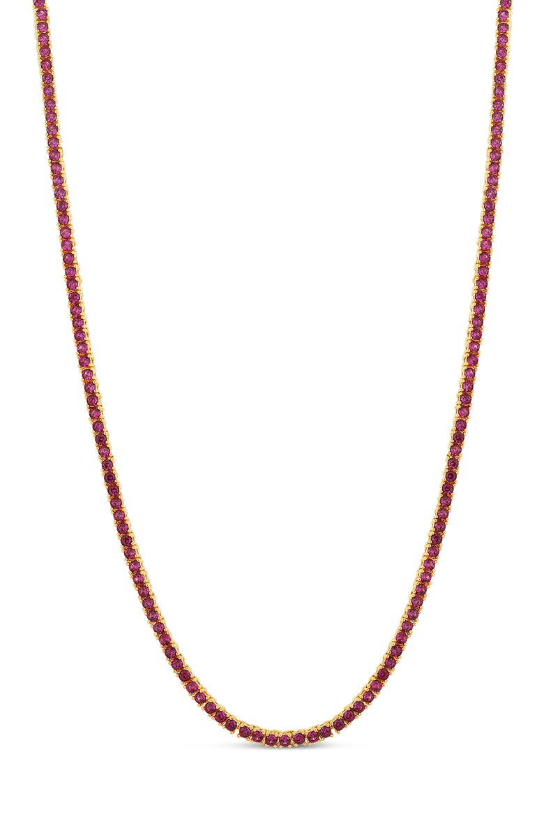 Classic Ruby Tennis Necklace, Main, color, GOLD