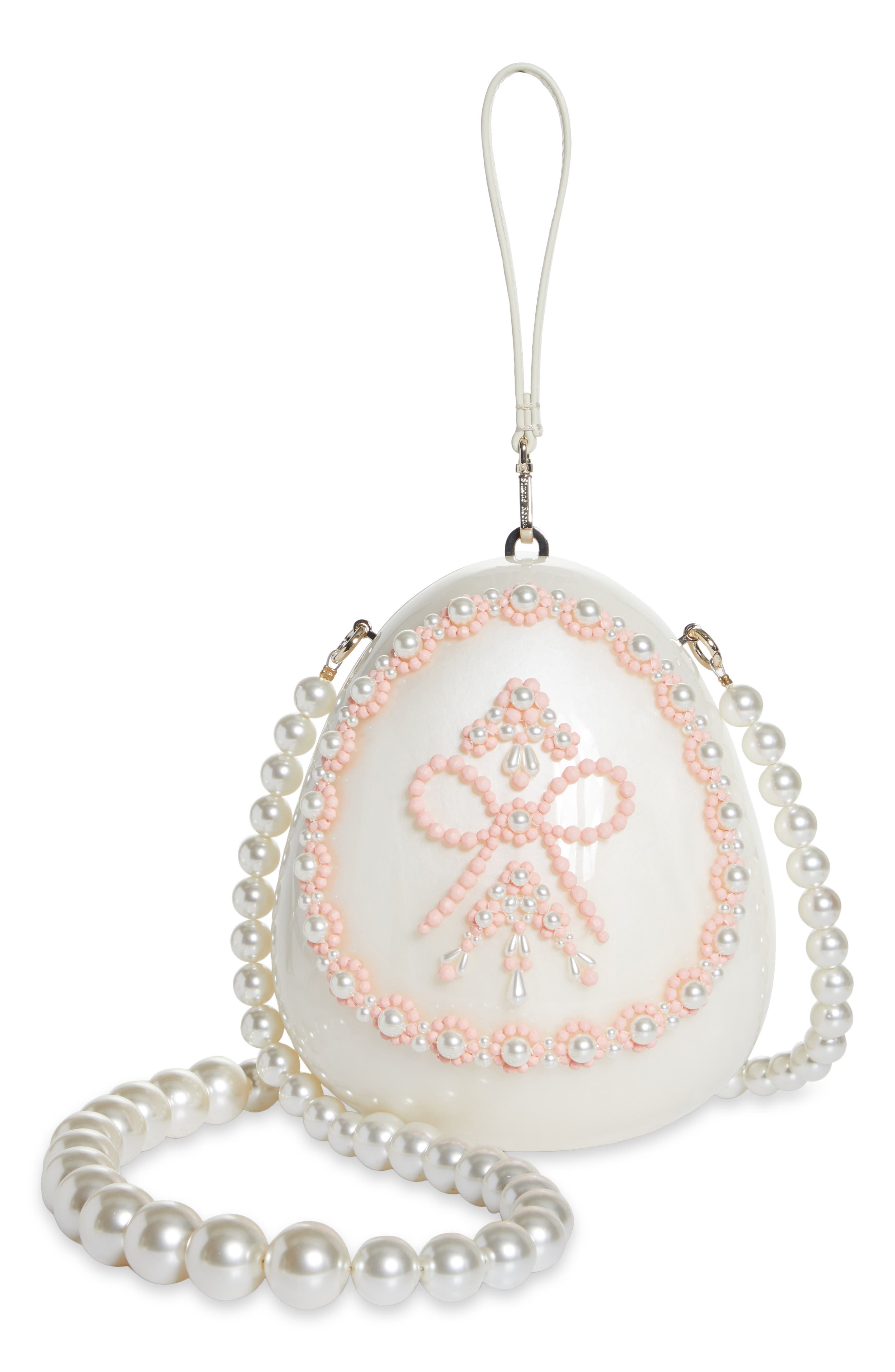 Simone Rocha Large Fabergé Egg Bag with Imitation Pearl Strap, Main, color, 