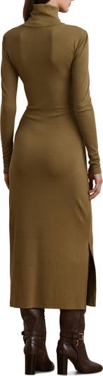 Lauren Ralph Lauren Tie Waist Long Sleeve Rib Dress | Nordstrom