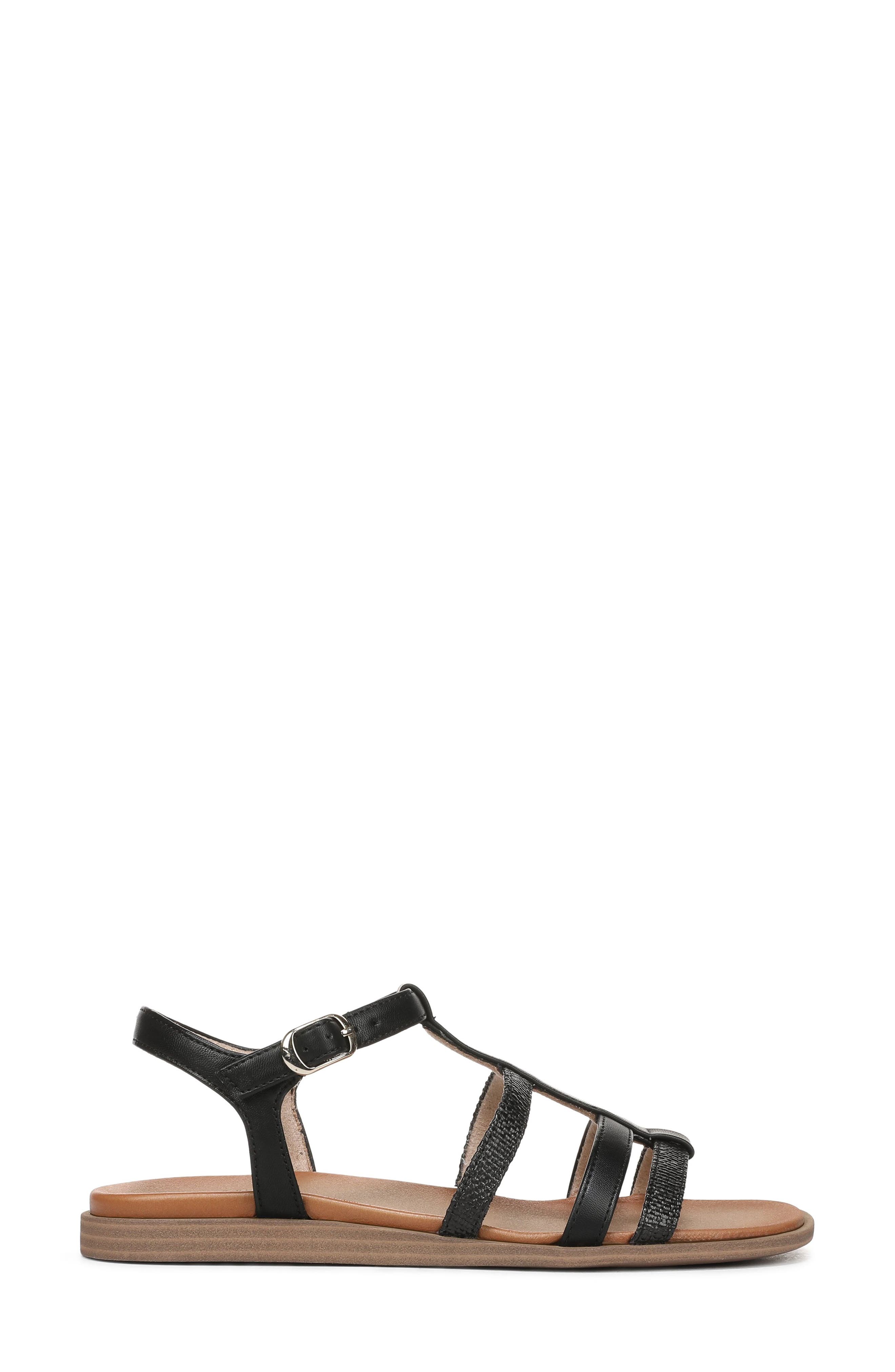 Naturalizer Julia Sandal, Alternate, color, Black Faux Raffia