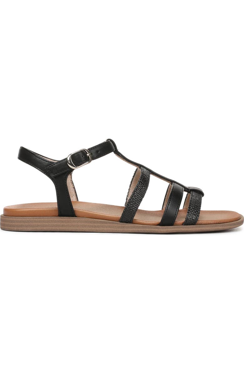 Naturalizer Julia Sandal, Alternate, color, Black Faux Raffia