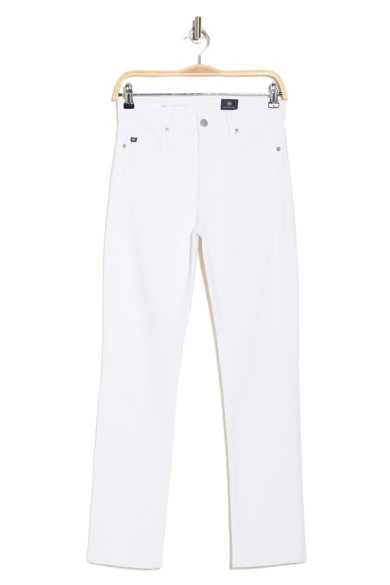 Mari High Waist Slim Straight Leg Jeans, Alternate, color, WHITE