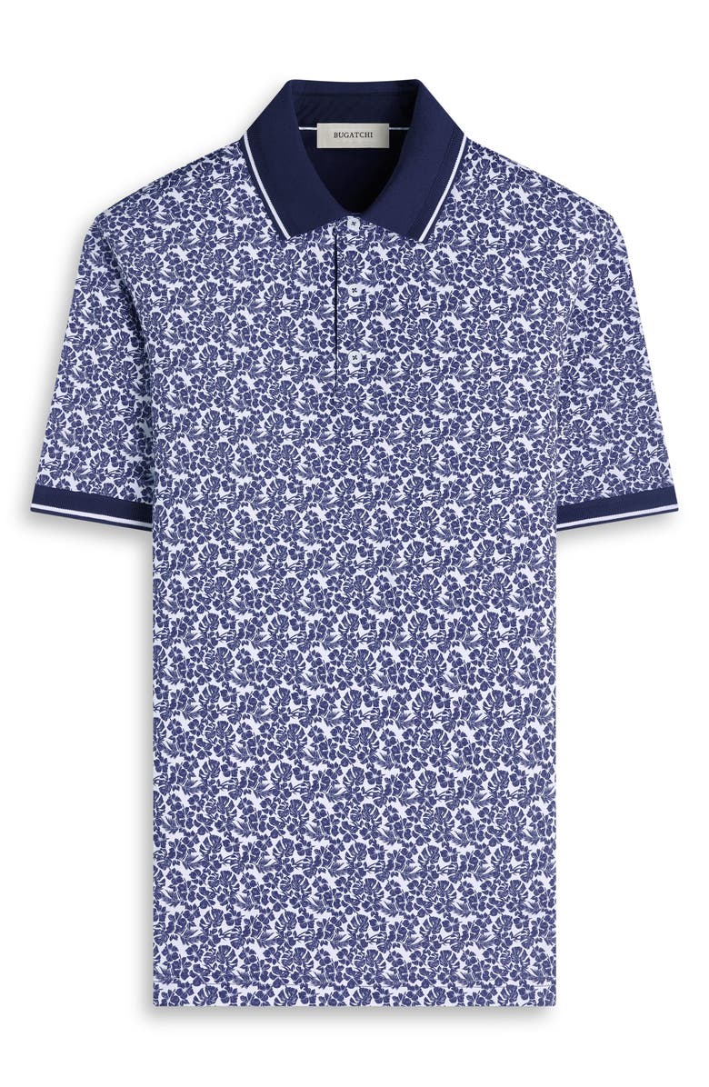 Bugatchi Vance OoohCotton<sup>®</sup> Tropical Floral Polo, Alternate, color, Navy
