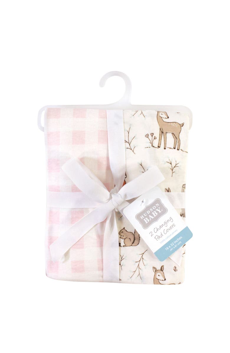 Hudson Baby Soft Cotton Changing Mat Protector, Alternate, color, Enchanted Forest