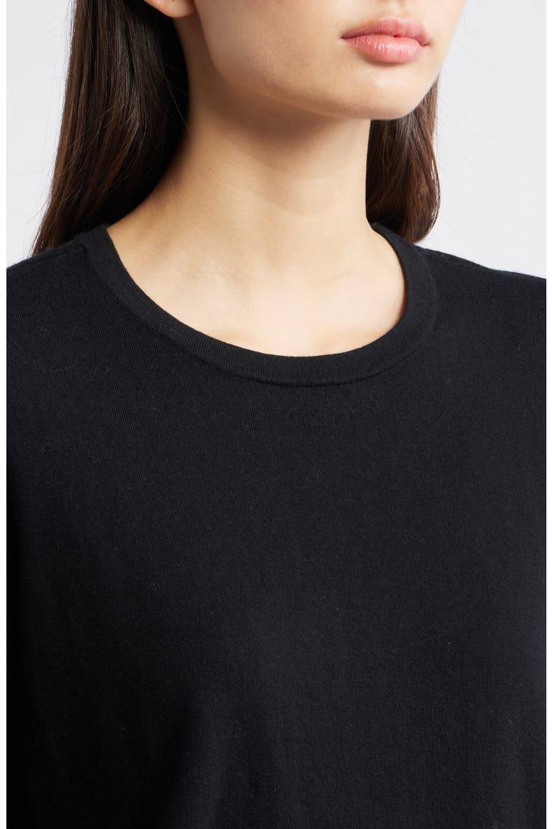 Cotton & Cashmere Long Sleeve Knit Top, Alternate, color, BLACK