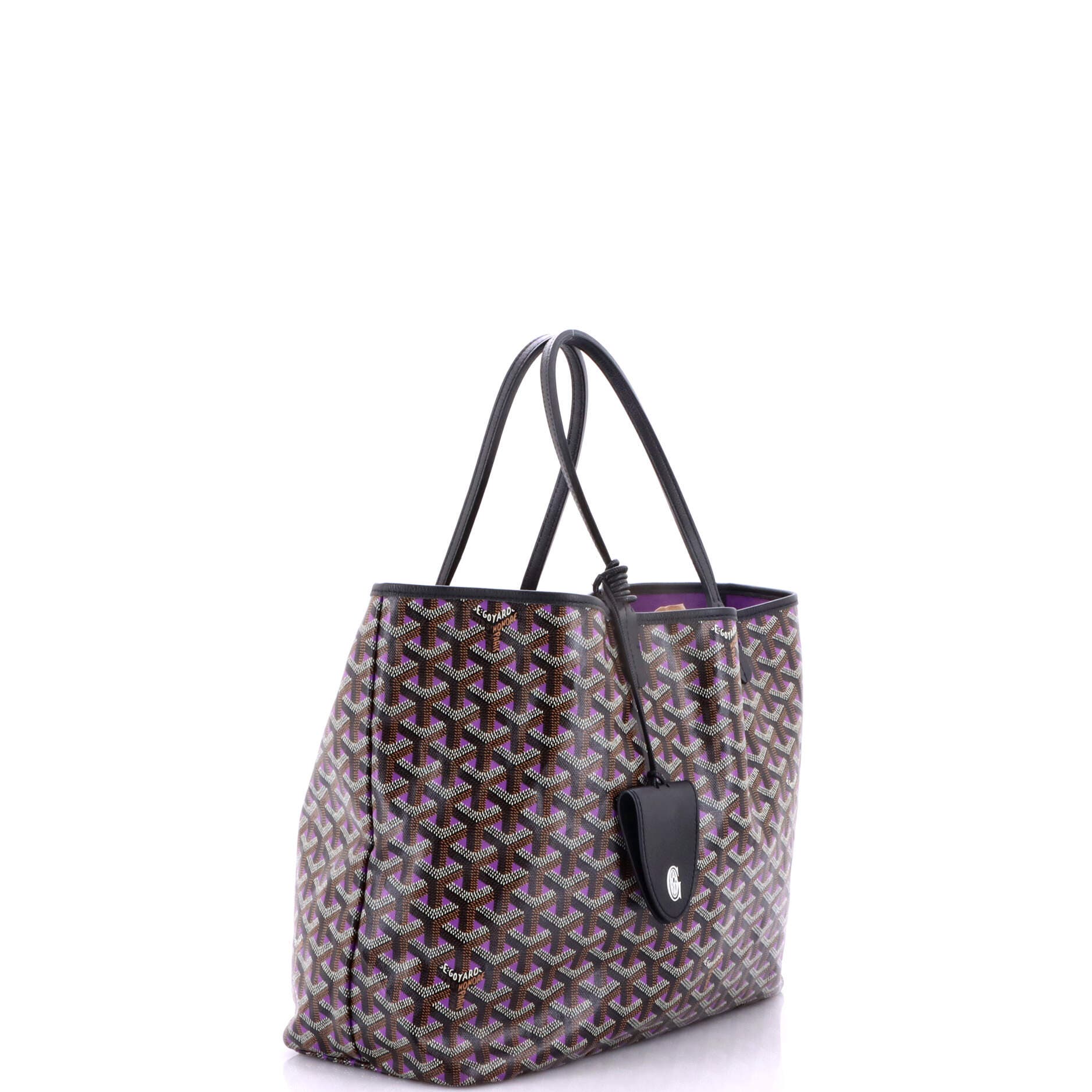 Pre-Owned Goyard Saint Louis Tote Claire Voie Coated Canvas PM, Alternate, color, Purple