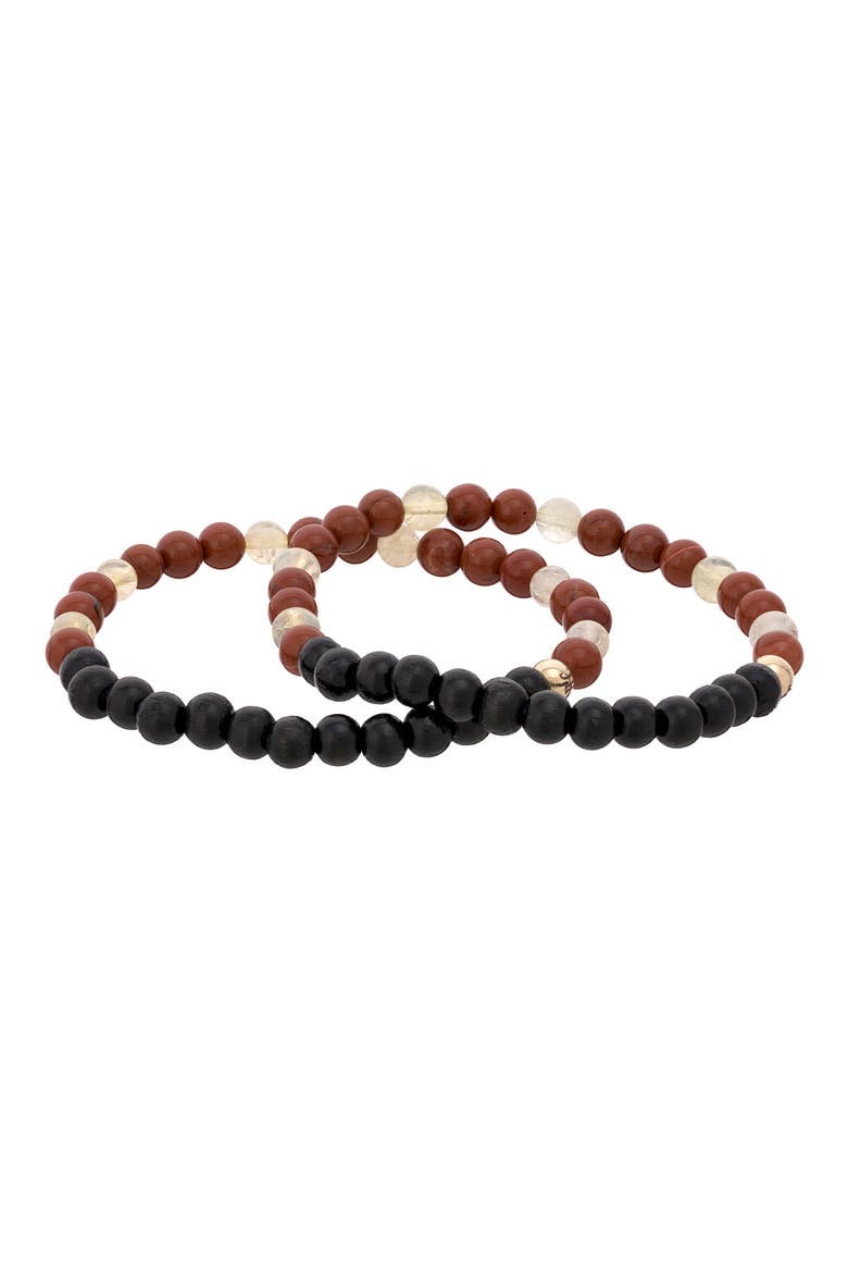 Men's N61 Virility/Hormonal Balance Set of 2 Healer's Bracelets, Alternate, color, BLACK