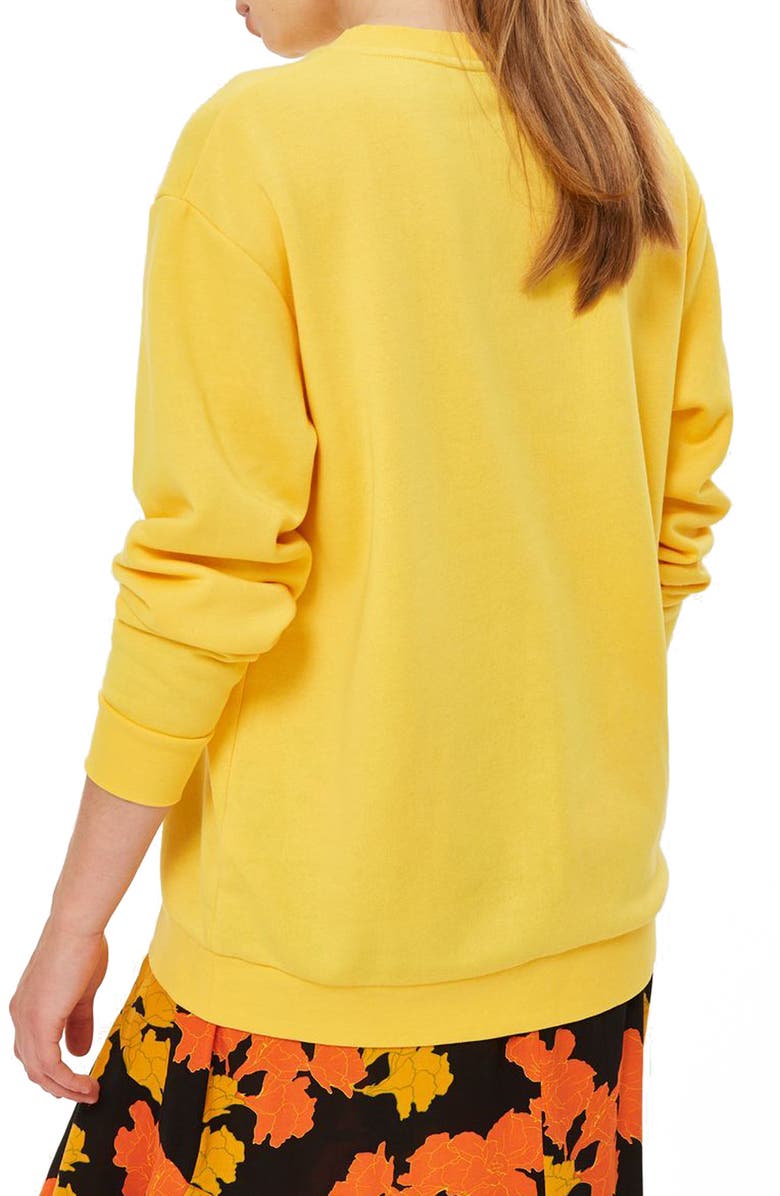 Topshop Longline Sweatshirt, Alternate, color,