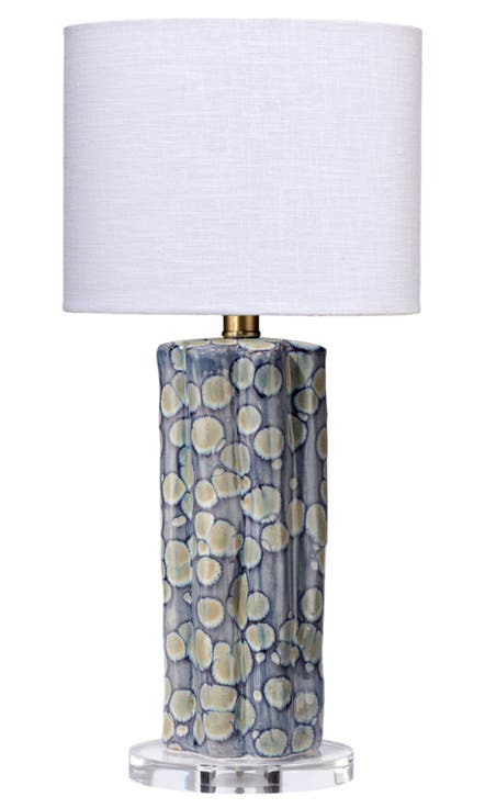 Flurry Ceramic Small Table Lamp with Linen Shade