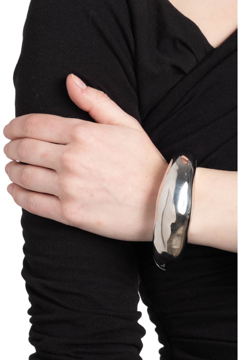 Large Molten Hinge Cuff Bracelet, Alternate, color, SILVER
