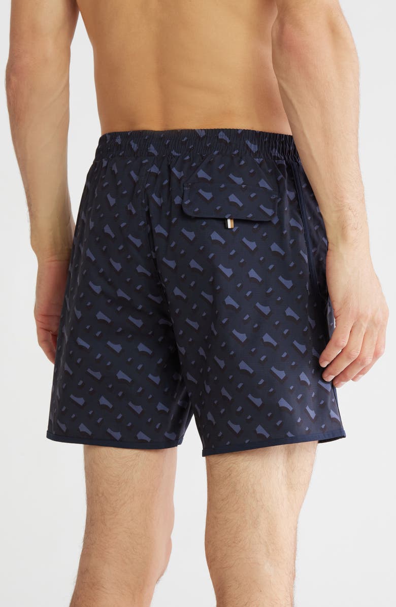 BOSS Beat Swim Trunks, Alternate, color, Navy