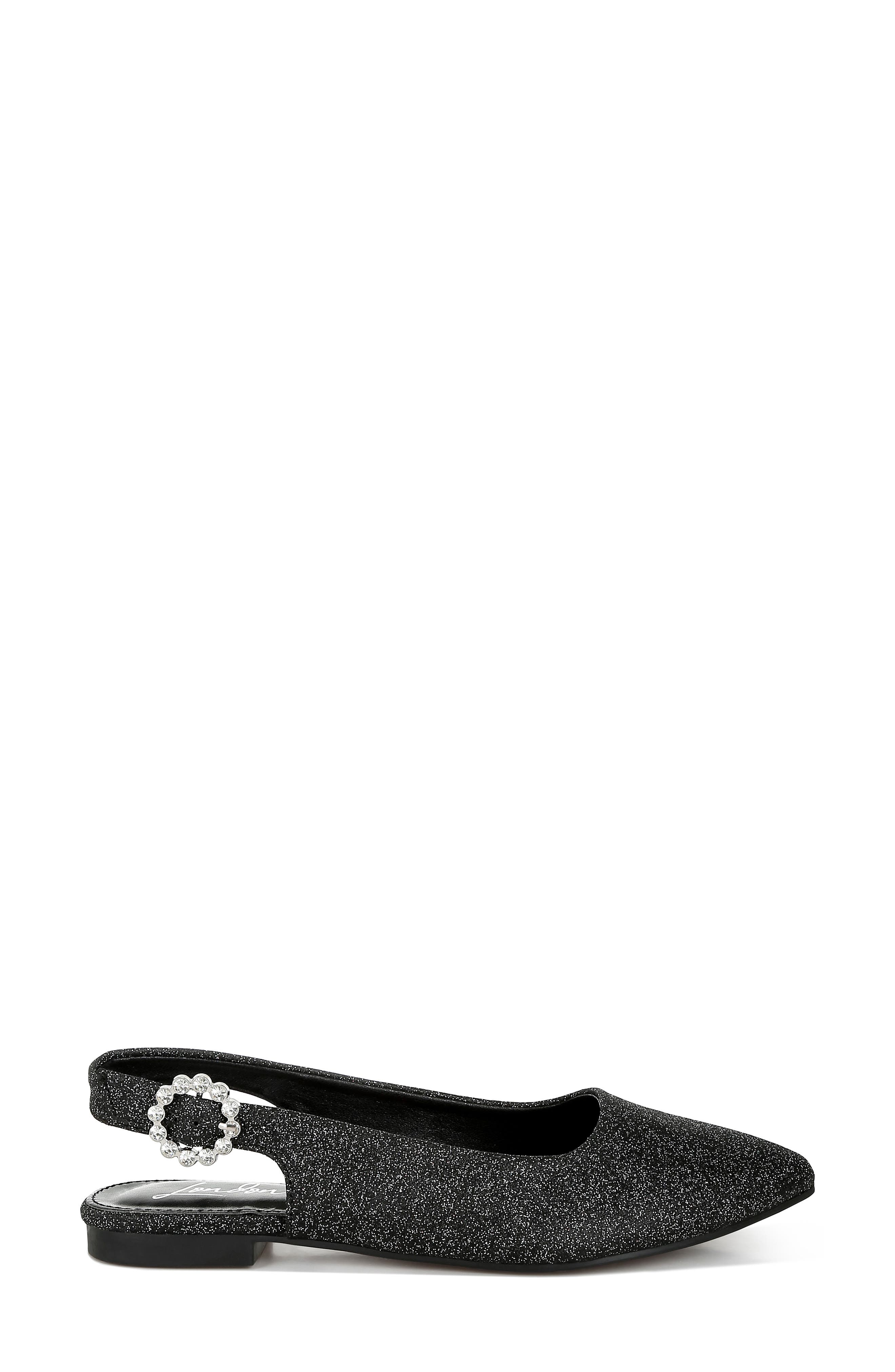 LONDON RAG Giora Jewel Buckle Slingback Flat, Alternate, color, Black