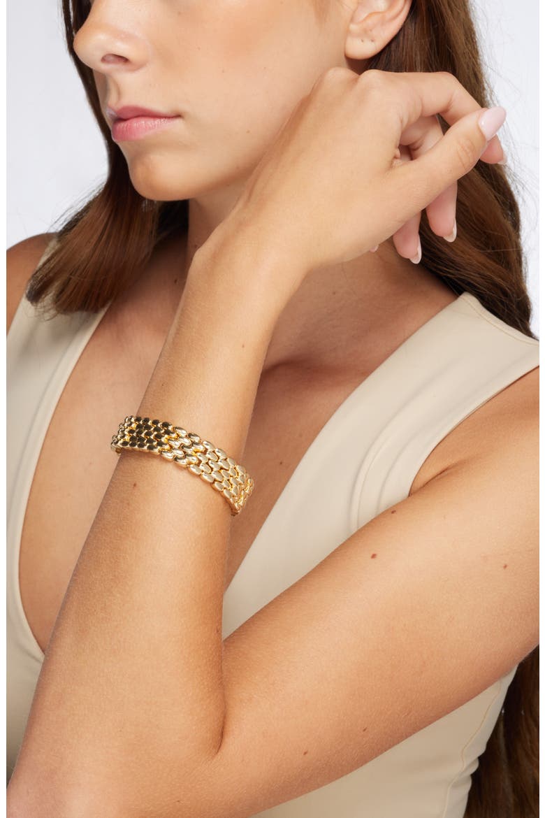 Puffy Watchband Bracelet, Alternate, color, GOLD