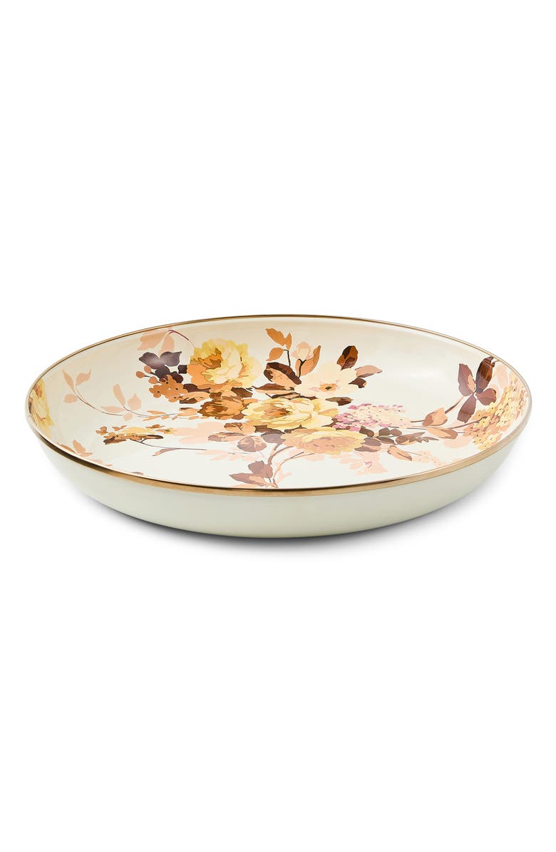 MACKENZIE CHILDS Wild Rose Enameled Steel Abundant Bowl, Alternate, color, White