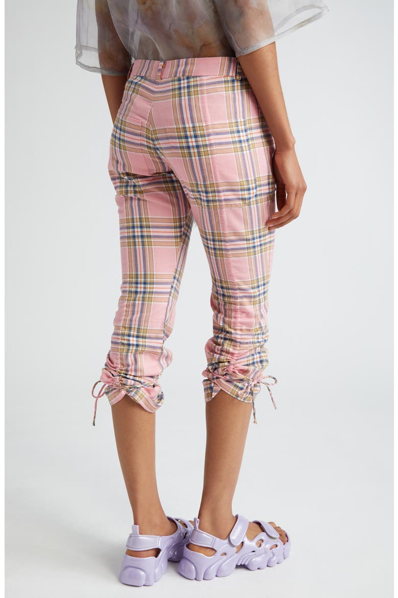 Maldives Plaid Drawstring Leg Capri Pants, Alternate, color, PINK PLAID