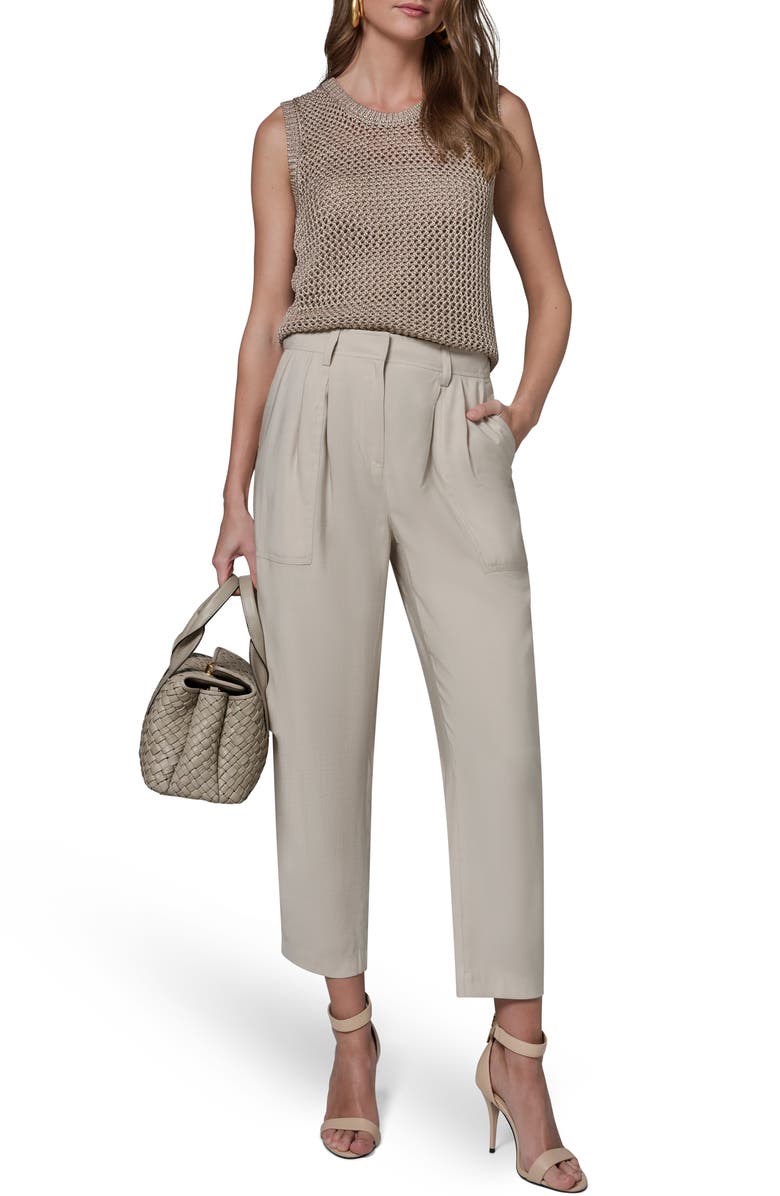 Donna Karan New York Pleated Crop Pants, Alternate, color, Tuscan Grey