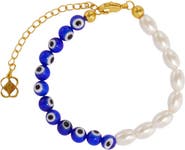 Ottoman Hands Mila Evil Eye And Pearl Beaded Bracelet