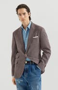 Brunello Cucinelli Comfort wool and cashmere Prince of Wales flannel deconstructed Cavallo blazer