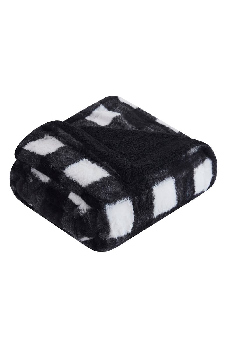 SUTTON HOME Faux Rabbit Fur Throw Blanket, Main, color, 
