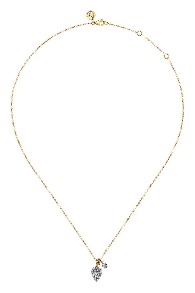 Bujukan Double Diamond Pendant Necklace, Alternate, color, TWO TONE