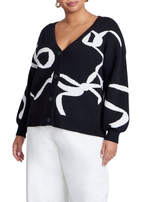 Bow Print Cardigan