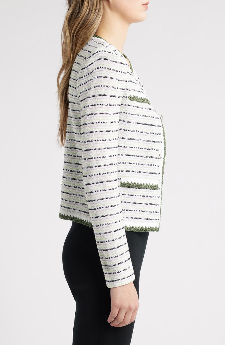 Ming Wang Dashed Stripe Knit Jacket, Alternate, color, 