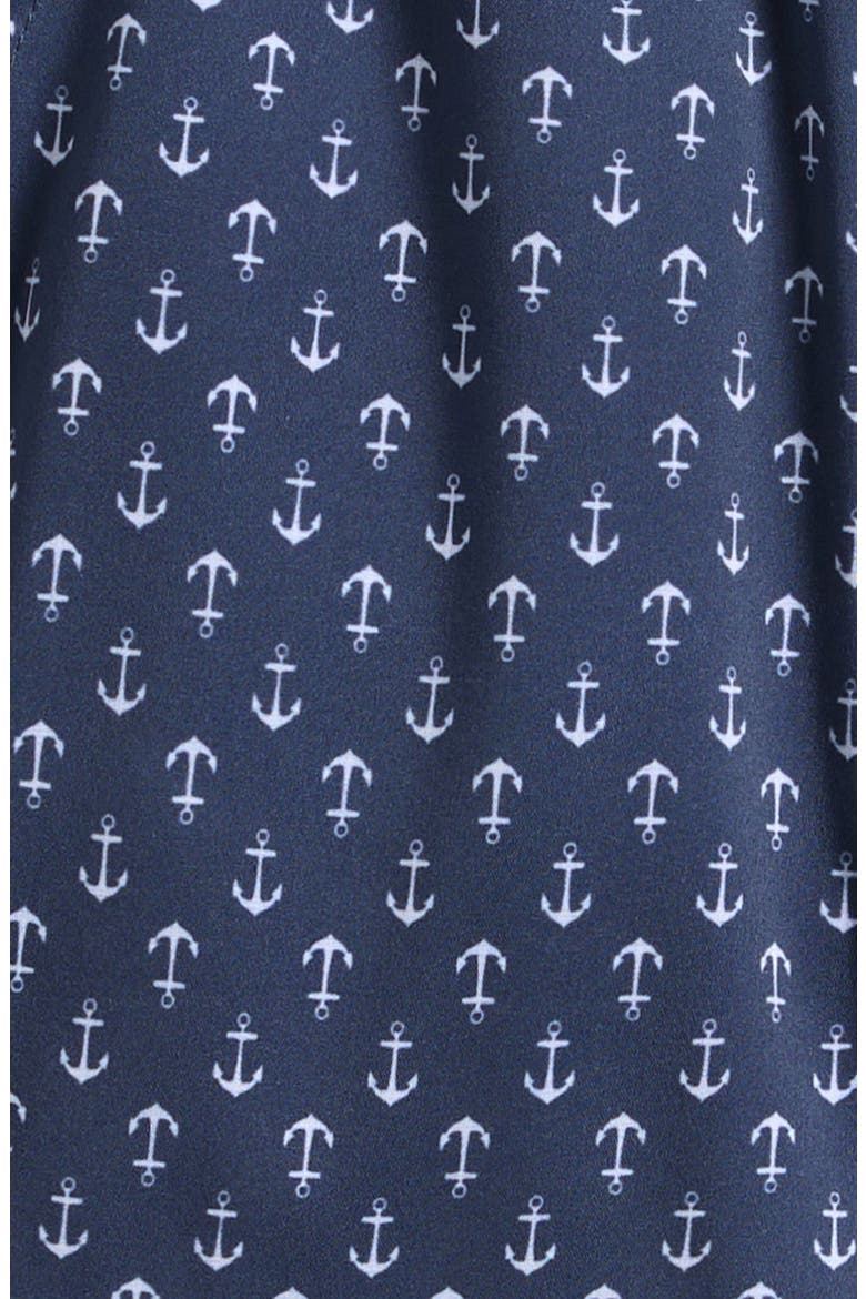 Kids' Anchor Print Shorts, Alternate, color, NAVY BLUE