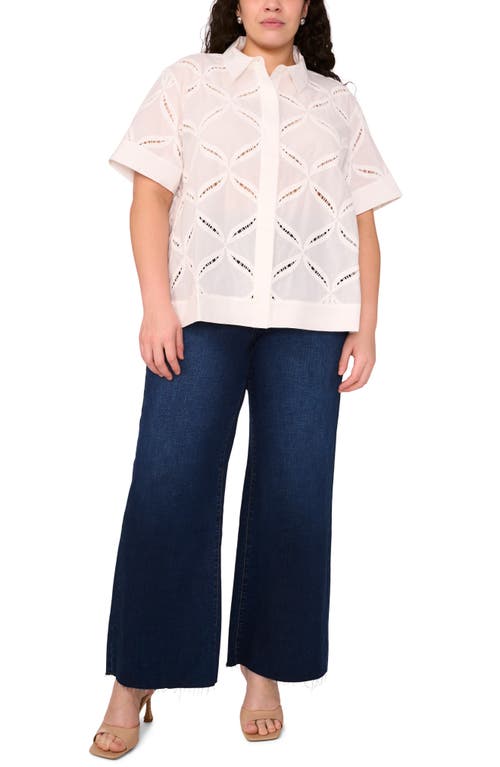 Halogenr Halogen(r) Ladder Stitch Accent Cotton Button-up Shirt