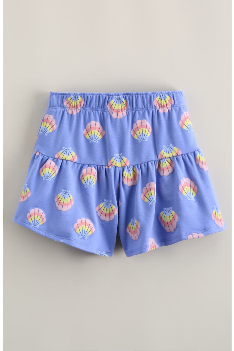 Kids' Flared Shorts, Alternate, color, BLUE PERSIA RAINBOW SEASHELLS
