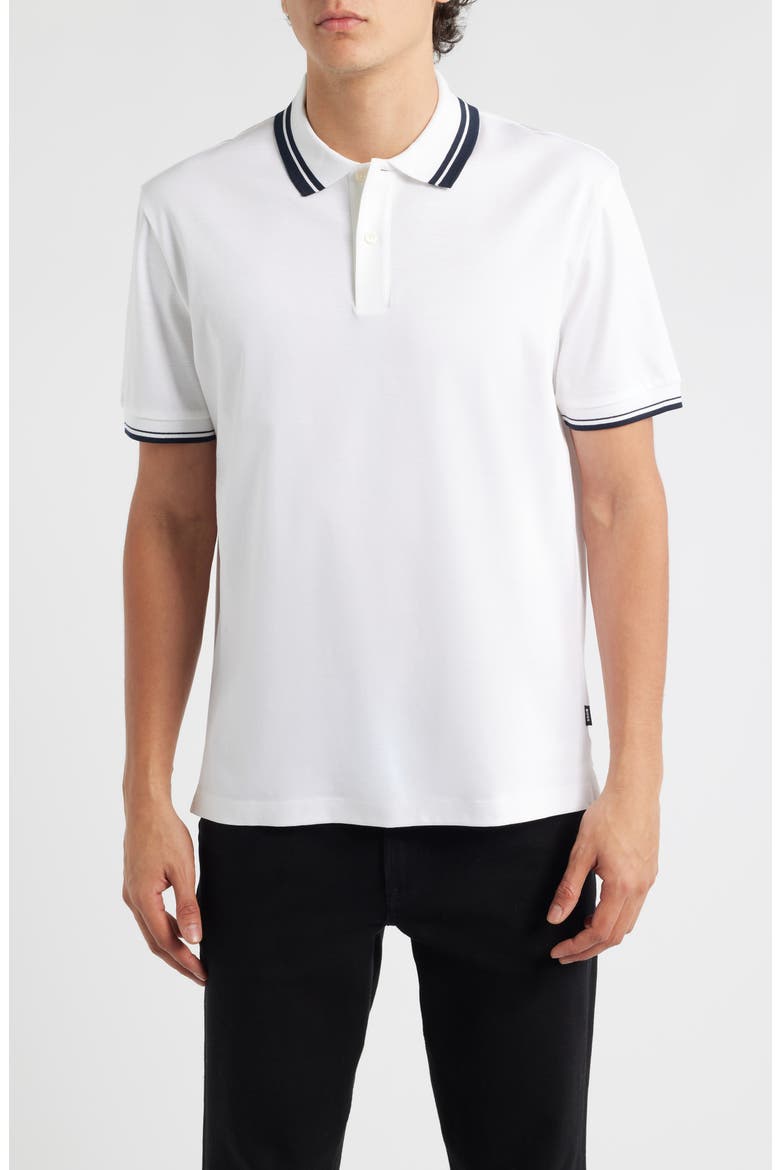 Parlay Tipped Cotton Polo, Main, color, WHITE