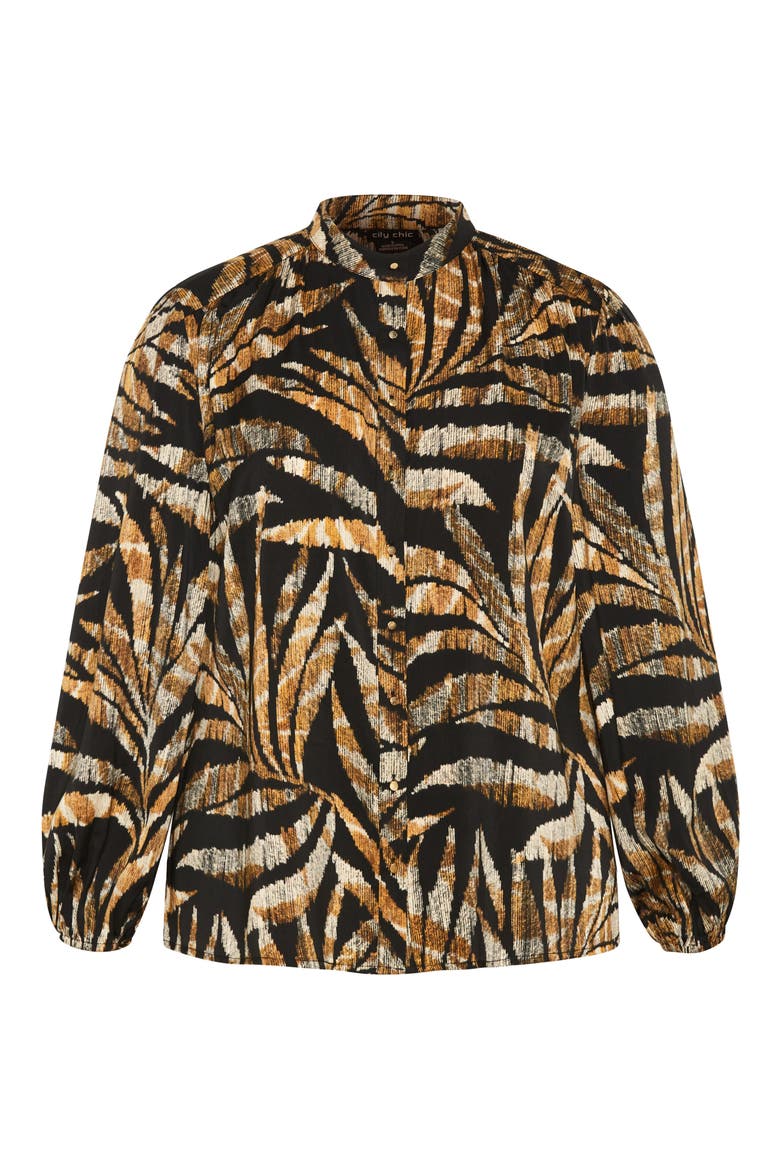 Elia Palm Print Shirt, Alternate, color, ORANGE PRINT