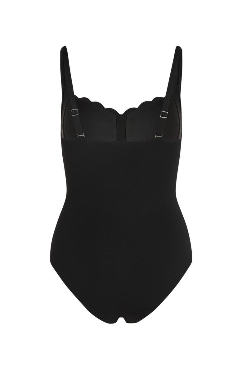 Hunkemöller Shaping Scallop Swimsuit, Alternate, color, Caviar