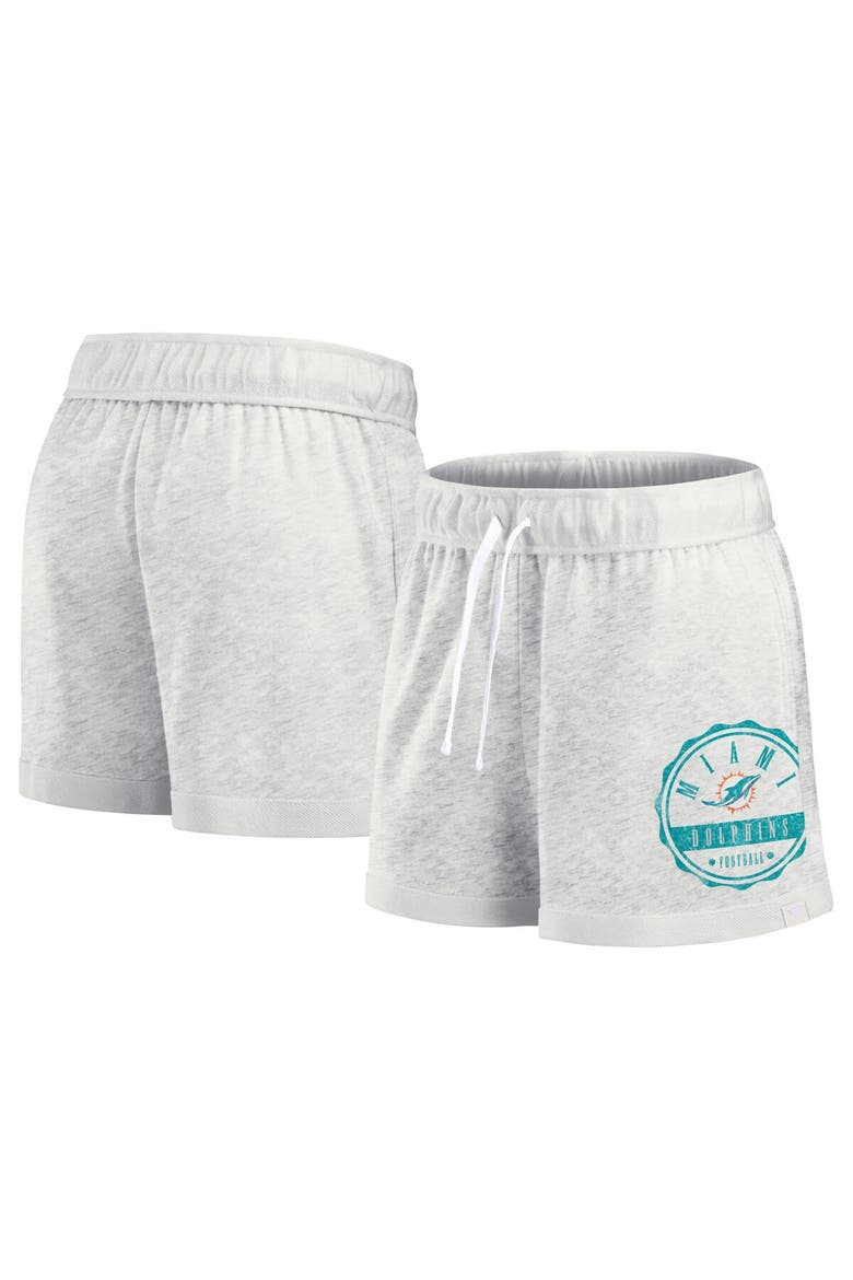 Women's Fanatics Branded Oatmeal Miami Dolphins Vintage Badge Shorts, Main, color, Oatmeal