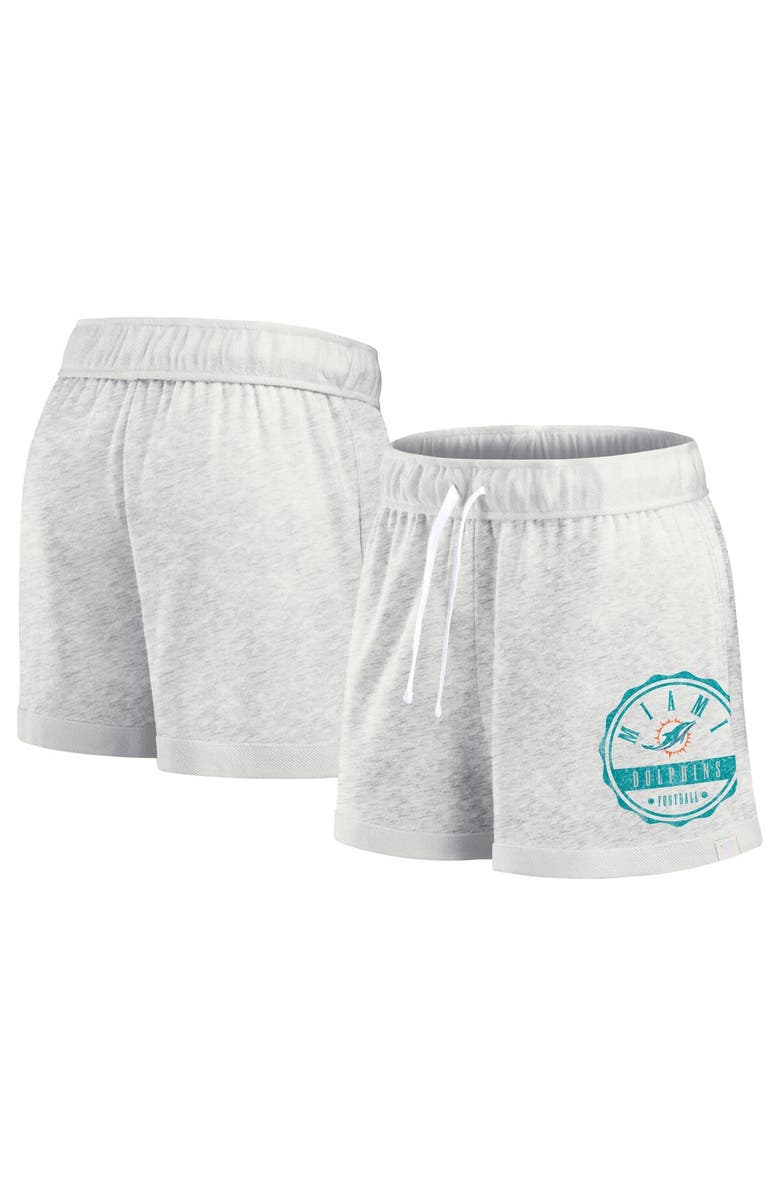 FANATICS Women's Fanatics Branded Oatmeal Miami Dolphins Vintage Badge Shorts, Main, color, Oatmeal