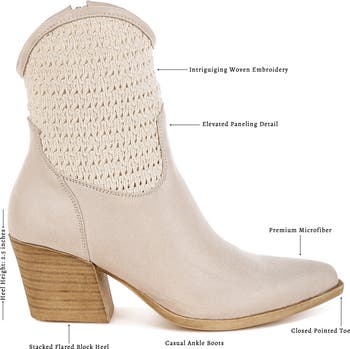 Bimmy Crochet Trim Western Bootie