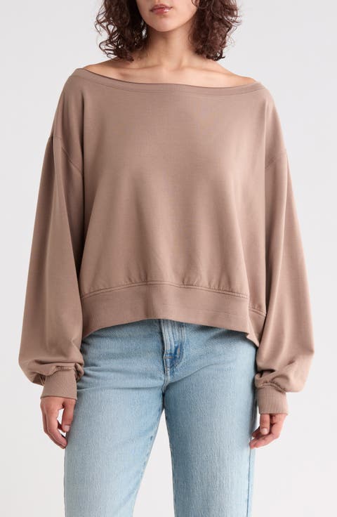 Loved Fleece Off the Shoulder Sweatshirt