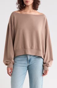 Abound Loved Fleece Off the Shoulder Sweatshirt
