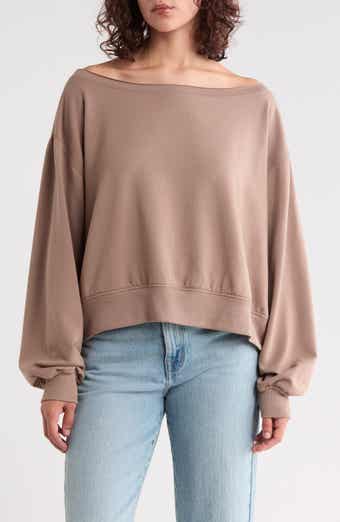 Loved Fleece Off the Shoulder Sweatshirt