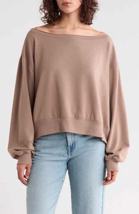 Loved Fleece Off the Shoulder Sweatshirt