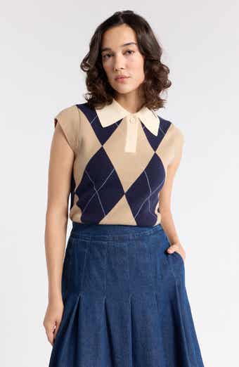 Sleeveless Polo Sweater