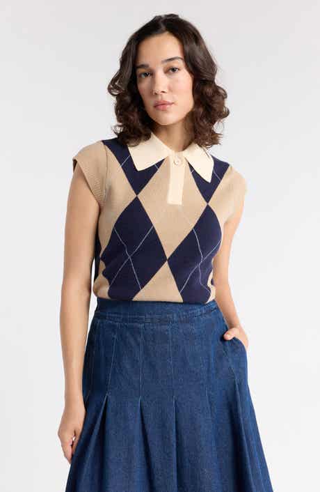 Sleeveless Polo Sweater
