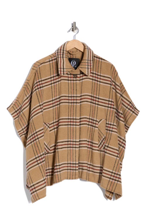 Ookie & Lala Faux Wool Plaid Cape In Multi