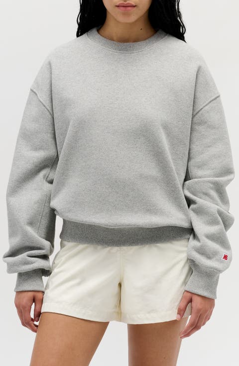 Made in USA Oversize Cotton French Terry Crewneck Sweatshirt