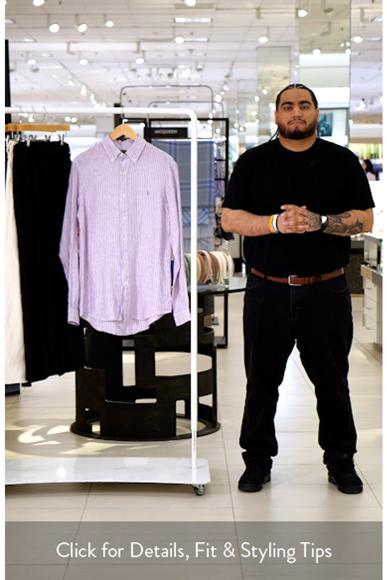 Classic Fit Stripe Linen Button-Down Shirt video