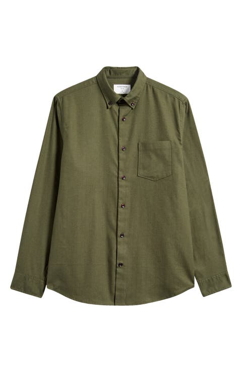 Trim Fit Flannel Button-Down Shirt