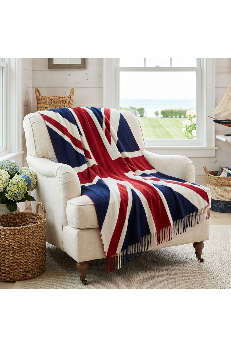 Union Jack Merino Wool Throw, Alternate, color, Multi-Color