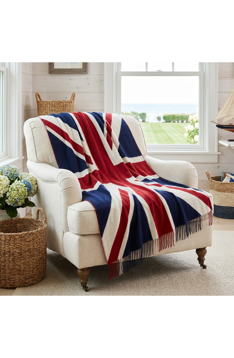 Prince of Scots Union Jack Merino Wool Throw, Alternate, color, 